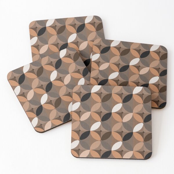 Item preview, Geometric pattern, coral, brown background. designed and sold by marinaklykva.