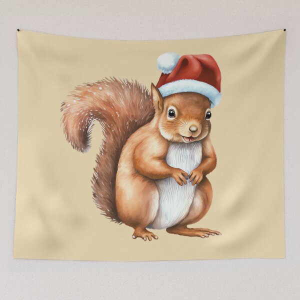 Item preview, Squirrel with Santa hat designed and sold by MAV-Arts.