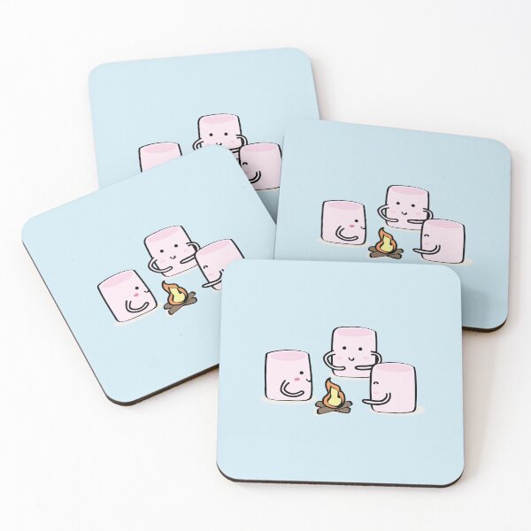 Item preview, Cute marshmellow campfire illustration designed and sold by CutestShopEver.