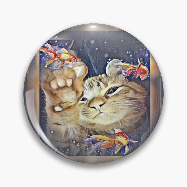 Item preview, Ginger cat and goldfishs designed and sold by Cyberomiz.