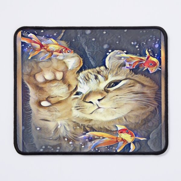 Item preview, Ginger cat and goldfishs designed and sold by Cyberomiz.