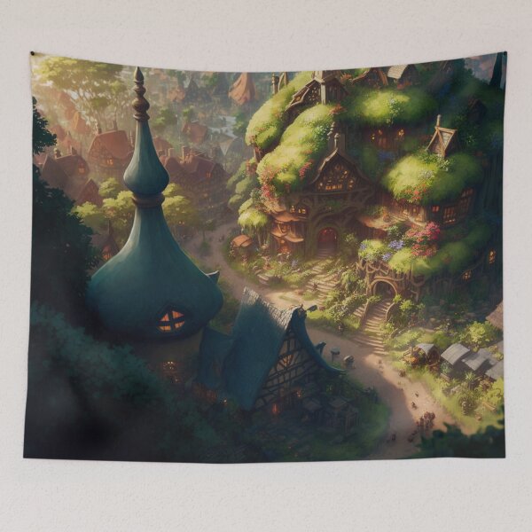 Item preview, Fairytale village - Fantasy dream designed and sold by Monkyra.