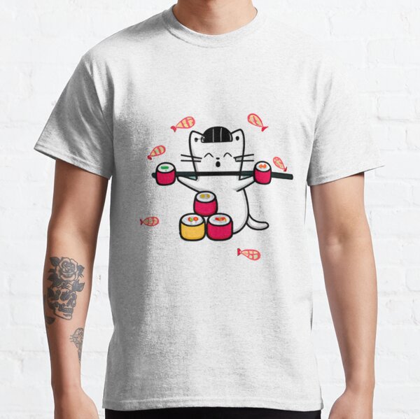 le chat roi du sushi T-shirt classique