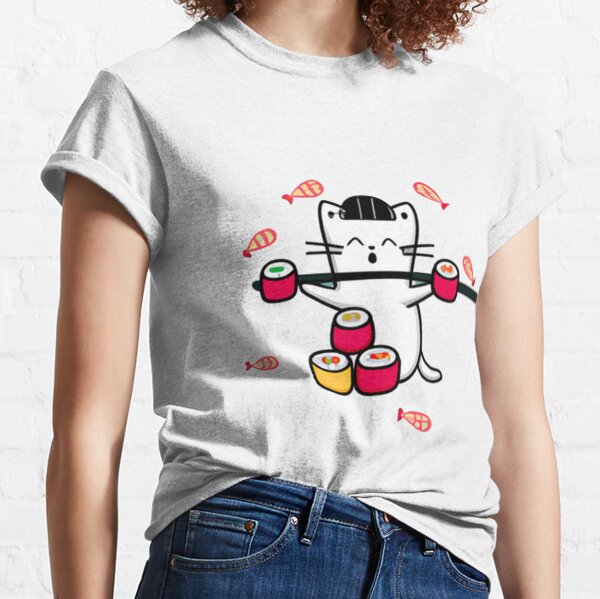 le chat roi du sushi T-shirt classique