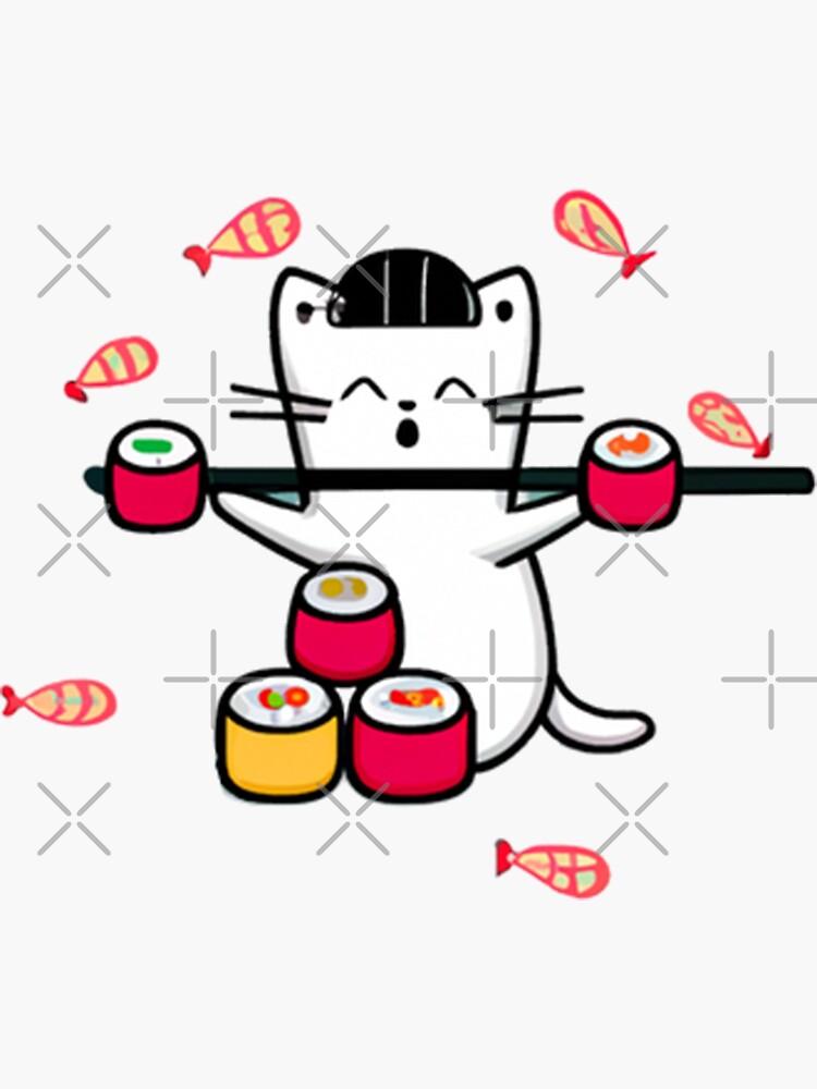 the cat king of sushi by lovcyberpunkart
