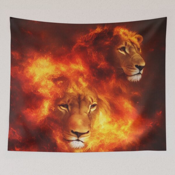 Item preview, Lions with a Body of Flames Digital Art designed and sold by DesignerKin.
