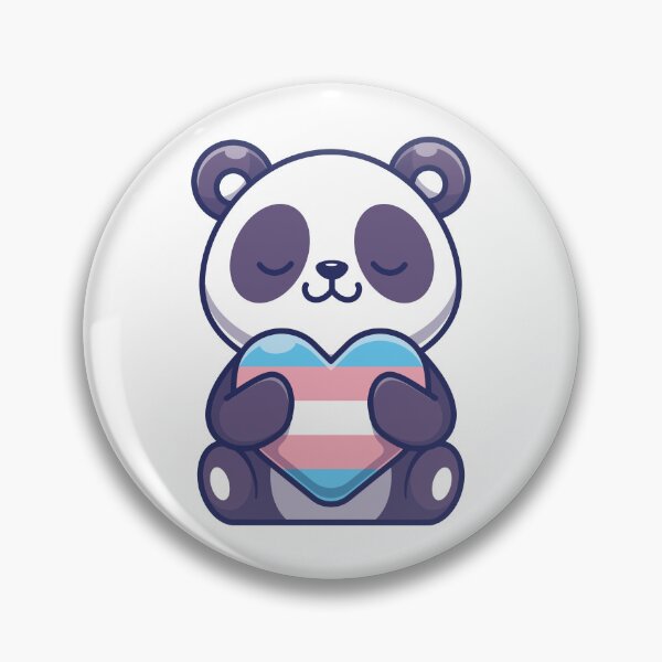 Item preview, Trans Pride Panda Kawaii Transgender Pride Heart designed and sold by Queer Pride Shop.