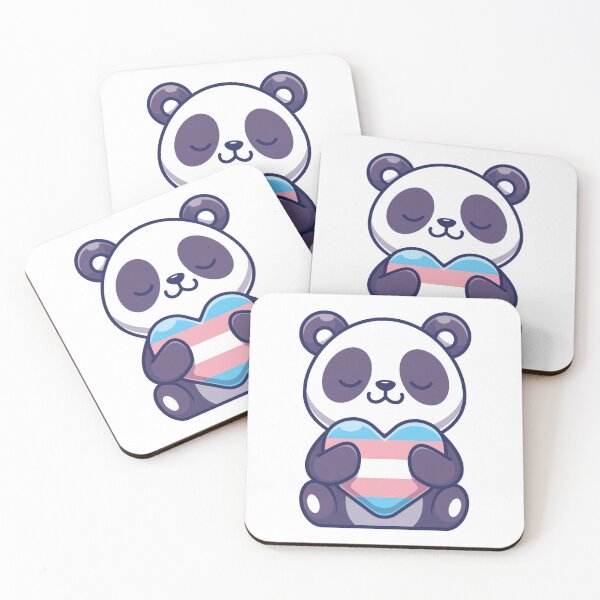 Item preview, Trans Pride Panda Kawaii Transgender Pride Heart designed and sold by Queer Pride Shop.