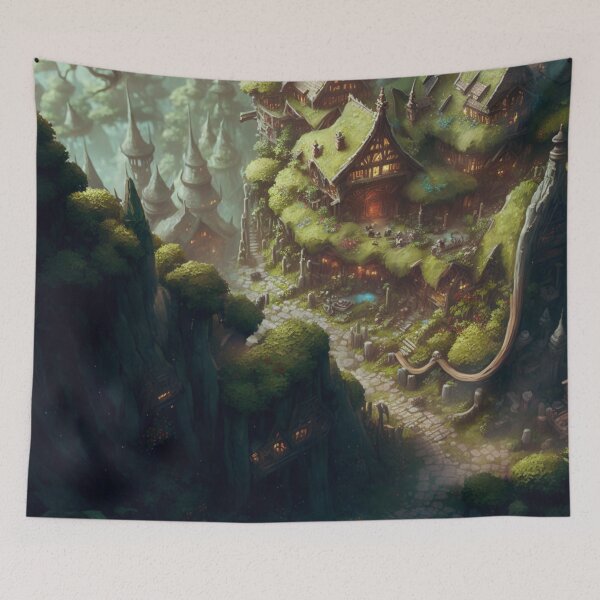 Item preview, Fairytale village - Fantasy dream designed and sold by Monkyra.