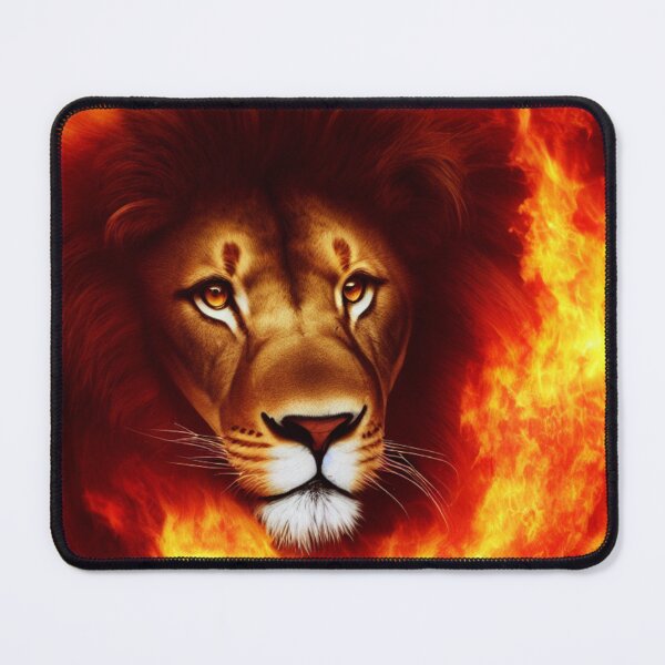 Item preview, Lions with a Red Body of Flames Digital Art designed and sold by DesignerKin.