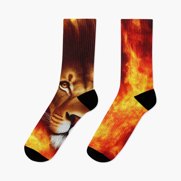 Item preview, Lions with a Red Body of Flames Digital Art designed and sold by DesignerKin.