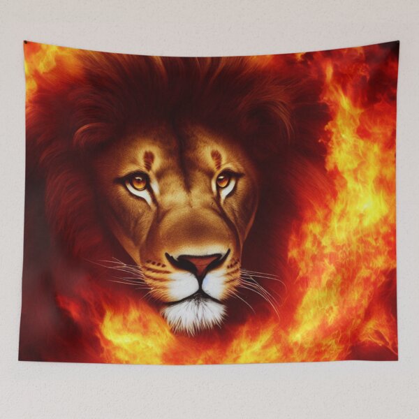 Item preview, Lions with a Red Body of Flames Digital Art designed and sold by DesignerKin.