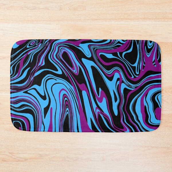 Item preview, Retro Liquid Blue and Purple Marble Swirl Contemporary Pattern  designed and sold by Shaloj.