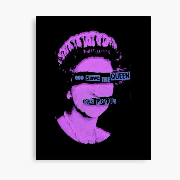 God Save The Queen Sex Pistols Vintage Purple Canvas Print