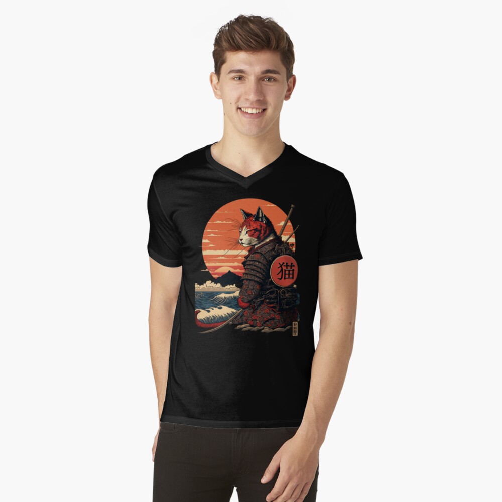 Item preview, V-Neck T-Shirt designed and sold by TheSamuraiCat.