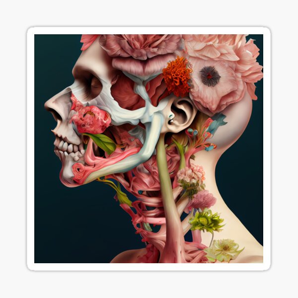 Beautiful Morbidity Anatomy Art and Botanical Art Sticker