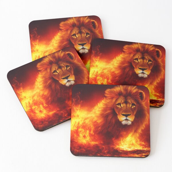 Item preview, Lion Surrounded by Red Flames and Fire designed and sold by DesignerKin.