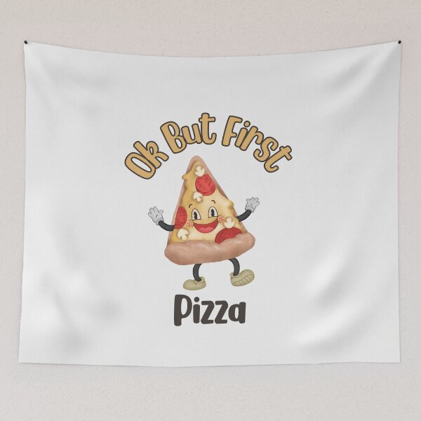 Item preview, Ok But First Pizza  designed and sold by HappyLifeCreate.