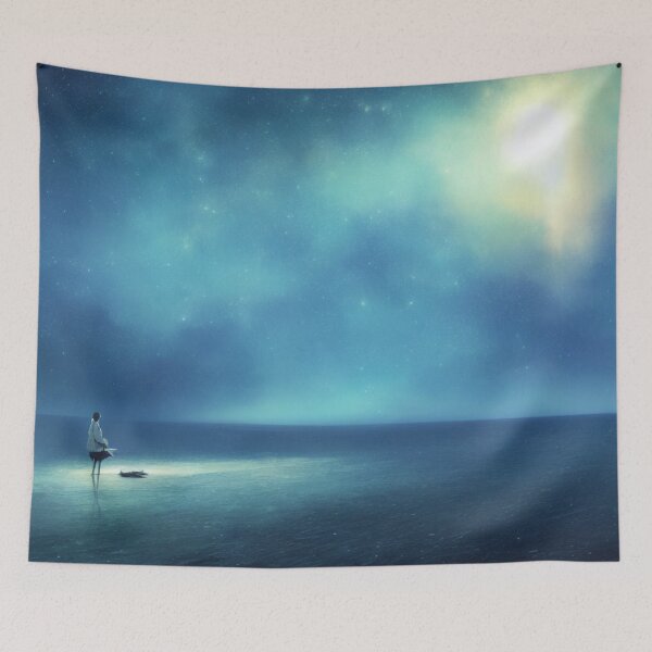 Item preview, An Unknown World - Blue Sea and Blue Stars designed and sold by DesignerKin.