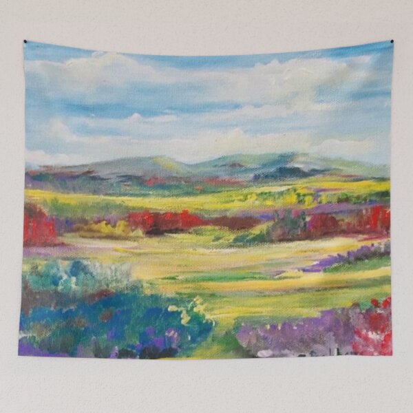 Item preview, Colorful Abstract Mountain Lamdscape,  designed and sold by Sally peckham.