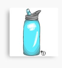 Blue Water Bottle Canvas Print