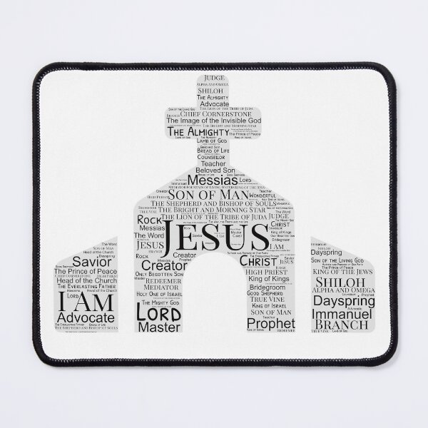 Item preview, All the Names of Jesus - Christian, Faith, Bible Verses Scriptures, The Name Above All Names - Genesis, Revelations, Colossians, John 3:16, Matthew 16:16, Isaiah 40:2 - Church - White designed and sold by zicutza.