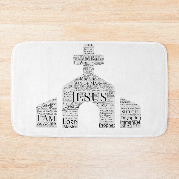 Item preview, All the Names of Jesus - Christian, Faith, Bible Verses Scriptures, The Name Above All Names - Genesis, Revelations, Colossians, John 3:16, Matthew 16:16, Isaiah 40:2 - Church - White designed and sold by zicutza.