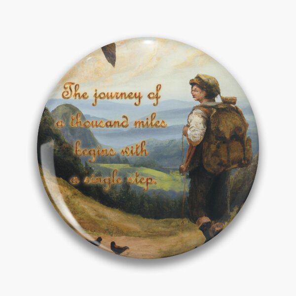 Item preview, The Journey of a Thousand Miles Begins with a Single Step - Painting of a hiker starting his travels on the trail.  designed and sold by BBTravels.