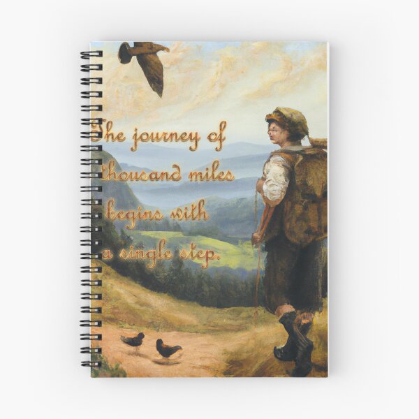 Item preview, The Journey of a Thousand Miles Begins with a Single Step - Painting of a hiker starting his travels on the trail.  designed and sold by BBTravels.
