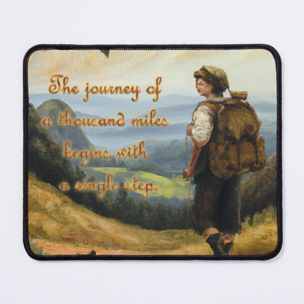 Item preview, The Journey of a Thousand Miles Begins with a Single Step - Painting of a hiker starting his travels on the trail.  designed and sold by BBTravels.