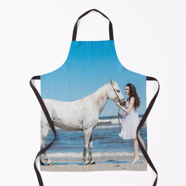 Item preview, Beautiful woman bonding with her white horse designed and sold by HofTao.