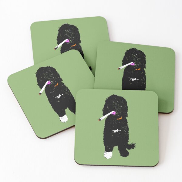 Item preview, Stoner Dog Portuguese Water Dog Design in green - Pet Pop Art - Animal Pop Art, Bespoke Options designed and sold by StudioFlea.