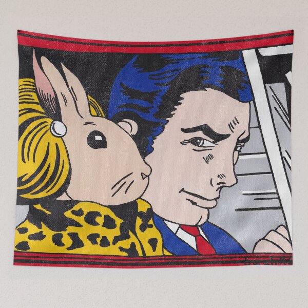 Item preview, Pop Art Bunny in the car like Lichtenstein designed and sold by sarahkeenan.