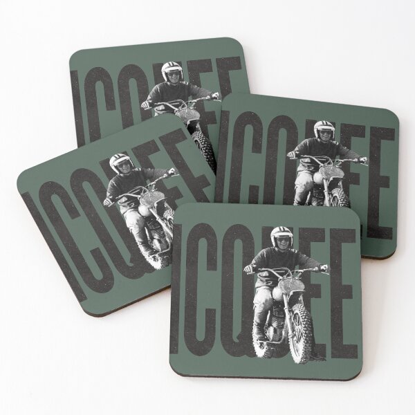 Artikelvorschau, Steve McQueen auf klassischem Husky – auf Grün entworfen und verkauft von boltjesdesign.
