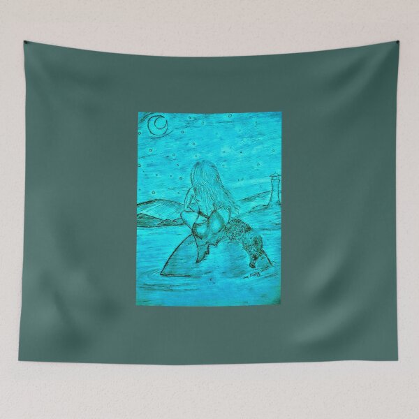 Item preview, The Selkie and the lighthouse in blue  designed and sold by Ivy-Bindig.