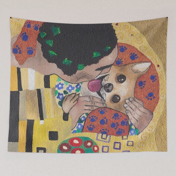 Item preview, Dog Kiss like Klimt! designed and sold by sarahkeenan.
