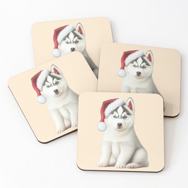 Item preview, Husky with Santa hat designed and sold by MAV-Arts.