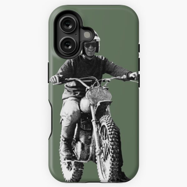 Item preview, Steve McQueen on classic Husky - on Green designed and sold by boltjesdesign.