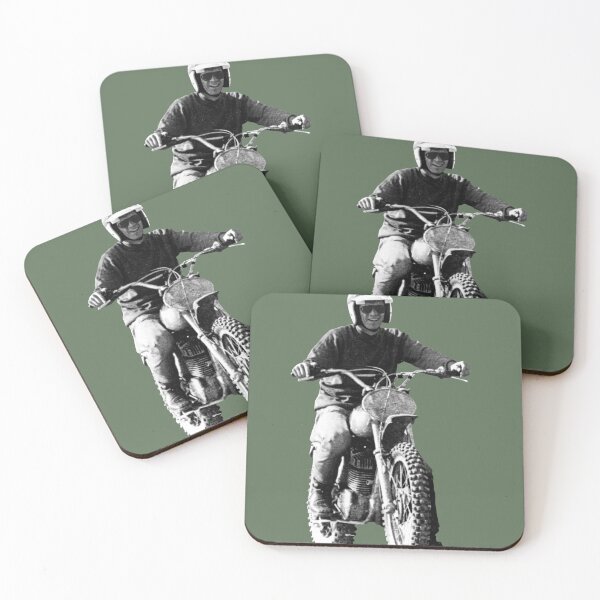 Item preview, Steve McQueen on classic Husky - on Green designed and sold by boltjesdesign.
