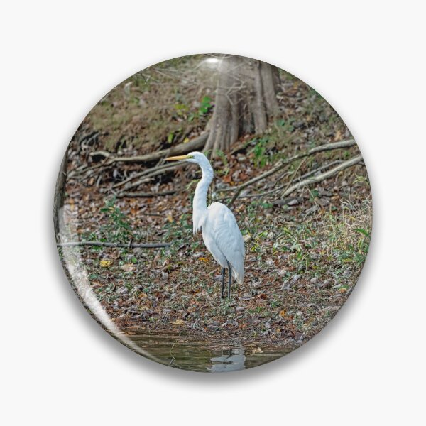 Item preview, Great White Egret Standing Tall Lakeside designed and sold by ShorelineImages.