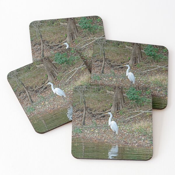Item preview, Great White Egret Standing Tall Lakeside designed and sold by ShorelineImages.