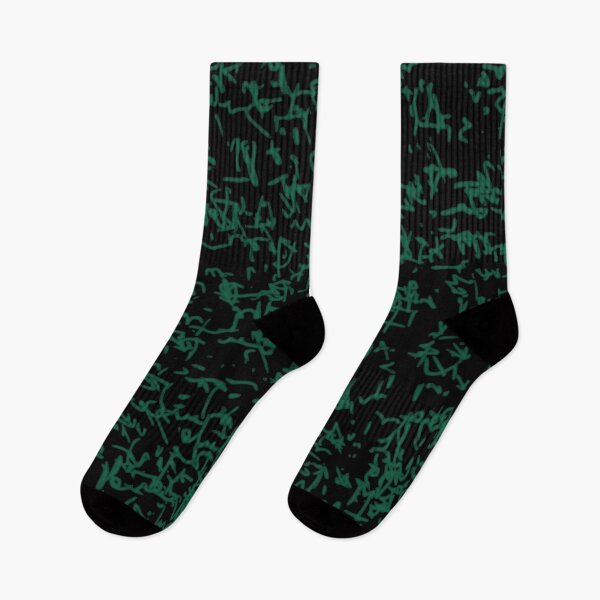 Item preview, Pattern green scribbles black background. designed and sold by MirBer.