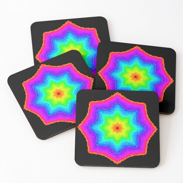 Item preview, Rainbow Ziggurat Pixel Mandala  designed and sold by FalcoSkyWolf.