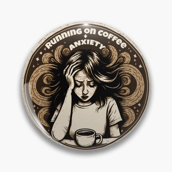 Item preview, Running on Coffee and Anxiety designed and sold by JigglePeek.