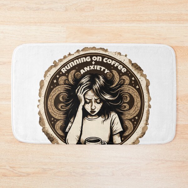 Item preview, Running on Coffee and Anxiety designed and sold by JigglePeek.