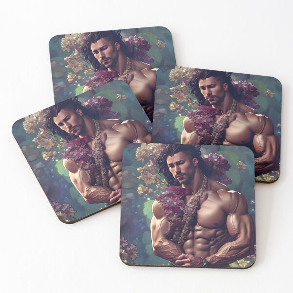 Item preview, Strong Floral Hunk With Long Hair designed and sold by withdiamonds.