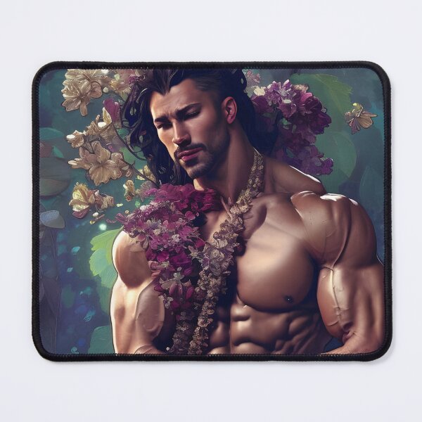 Item preview, Strong Floral Hunk With Long Hair designed and sold by withdiamonds.
