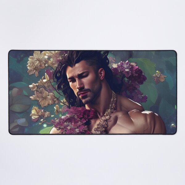Item preview, Strong Floral Hunk With Long Hair designed and sold by withdiamonds.