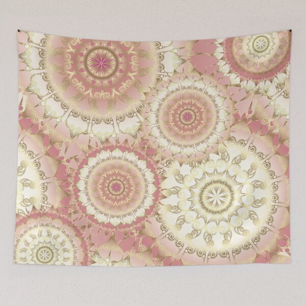 Item preview, Delicate Gold Rose Mandala Pattern designed and sold by pearlposition.