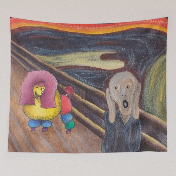 Item preview, The Scream with a Poodle designed and sold by sarahkeenan.